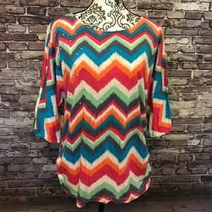 Ladies M multicolored blouse.